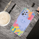 For Samsung Galaxy A32 5G Painted Smiley Face Pattern Liquid Silicone Shockproof Case(Purple)