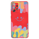 For Samsung Galaxy A32 5G Painted Smiley Face Pattern Liquid Silicone Shockproof Case(Red)