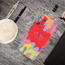 For Samsung Galaxy A32 5G Painted Smiley Face Pattern Liquid Silicone Shockproof Case(Red)