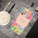 For Samsung Galaxy A32 5G Painted Smiley Face Pattern Liquid Silicone Shockproof Case(Pink)
