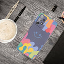 For Samsung Galaxy A52 Painted Smiley Face Pattern Liquid Silicone Shockproof Case(Dark Grey)