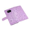 For Xiaomi POCO X3 NFC / X3 Pro / X3 Skin Feel Embossed Sunflower Horizontal Flip Leather Case with Holder & Card Slots & Wallet & Lanyard(Purple)
