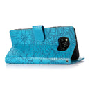 For Xiaomi POCO X3 NFC / X3 Pro / X3 Skin Feel Embossed Sunflower Horizontal Flip Leather Case with Holder & Card Slots & Wallet & Lanyard(Blue)