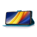 For Xiaomi POCO X3 NFC / X3 Pro / X3 Skin Feel Embossed Sunflower Horizontal Flip Leather Case with Holder & Card Slots & Wallet & Lanyard(Blue)