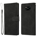 For Xiaomi POCO X3 NFC / X3 Pro / X3 Skin Feel Embossed Sunflower Horizontal Flip Leather Case with Holder & Card Slots & Wallet & Lanyard(Black)