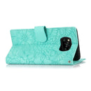 For Xiaomi POCO X3 NFC / X3 Pro / X3 Skin Feel Embossed Sunflower Horizontal Flip Leather Case with Holder & Card Slots & Wallet & Lanyard(Green)