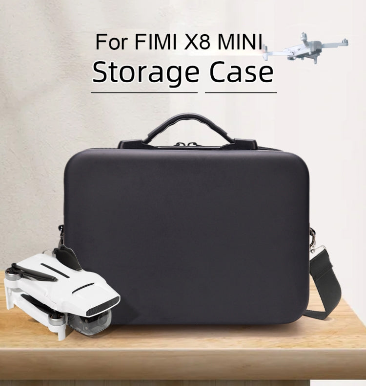Single Shoulder Storage Bag Shockproof Waterproof Travel Carrying Cover Hard Case for FIMI X8 Mini(Black + Black Liner)