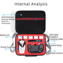 Grey Canvas Single Shoulder Storage Bag Shockproof Waterproof Travel Carrying Cover Hard Case for FIMI X8 Mini(Black + Red Liner)
