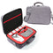 Grey Canvas Single Shoulder Storage Bag Shockproof Waterproof Travel Carrying Cover Hard Case for FIMI X8 Mini(Black + Red Liner)