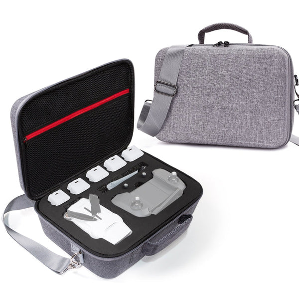Grey Canvas Single Shoulder Storage Bag Shockproof Waterproof Travel Carrying Cover Hard Case for FIMI X8 Mini(Black + Black Liner)