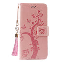 For Samsung Galaxy A50 Embossed Lucky Tree Horizontal Flip Leather Case with Holder & Card Slot & Wallet & Lanyard(Rose Gold)