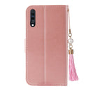 For Samsung Galaxy A50 Embossed Lucky Tree Horizontal Flip Leather Case with Holder & Card Slot & Wallet & Lanyard(Rose Gold)