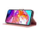 For Samsung Galaxy A50 Embossed Lucky Tree Horizontal Flip Leather Case with Holder & Card Slot & Wallet & Lanyard(Rose Gold)