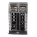 A5517 12 Way Fuse Box Blade Fuse Holder with LED Warning Indicator for Auto Car Truck Boat