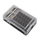 A5618 12-Way Fuse Box Blade Fuse Holder with Terminal + LED Warning Indicator for Auto Car Truck Boat