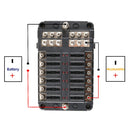 A5618 12-Way Fuse Box Blade Fuse Holder with Terminal + LED Warning Indicator for Auto Car Truck Boat