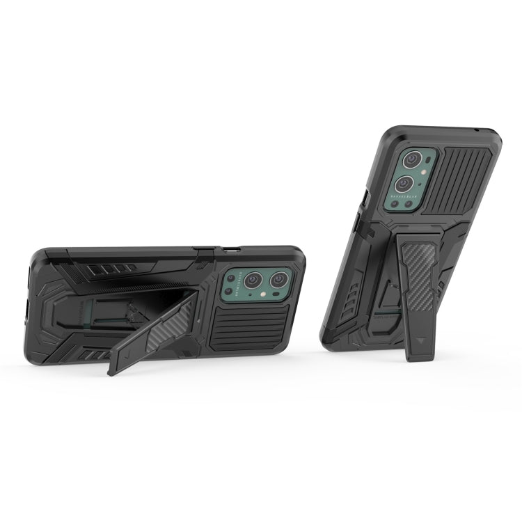 For OnePlus 9 Pro War Chariot Series Armor All-inclusive Shockproof PC + TPU Protective Case with Invisible Holder(Black)