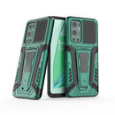 For OnePlus 9 Pro War Chariot Series Armor All-inclusive Shockproof PC + TPU Protective Case with Invisible Holder(Green)