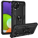For Samsung Galaxy A22 4G Shockproof TPU + PC Protective Case with 360 Degree Rotating Holder(Black)