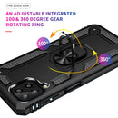 For Samsung Galaxy A22 4G Shockproof TPU + PC Protective Case with 360 Degree Rotating Holder(Black)