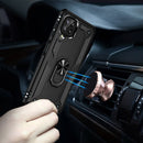 For Samsung Galaxy A22 4G Shockproof TPU + PC Protective Case with 360 Degree Rotating Holder(Black)
