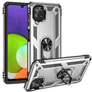 For Samsung Galaxy A22 4G Shockproof TPU + PC Protective Case with 360 Degree Rotating Holder(Silver)