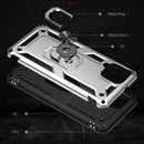 For Samsung Galaxy A22 4G Shockproof TPU + PC Protective Case with 360 Degree Rotating Holder(Silver)
