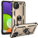 For Samsung Galaxy A22 4G Shockproof TPU + PC Protective Case with 360 Degree Rotating Holder(Gold)
