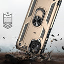 For Samsung Galaxy A22 4G Shockproof TPU + PC Protective Case with 360 Degree Rotating Holder(Gold)