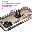 For Samsung Galaxy A22 4G Shockproof TPU + PC Protective Case with 360 Degree Rotating Holder(Gold)