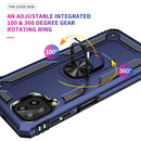 For Samsung Galaxy A22 4G Shockproof TPU + PC Protective Case with 360 Degree Rotating Holder(Blue)