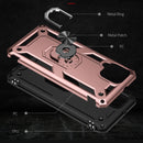 For Samsung Galaxy A22 4G Shockproof TPU + PC Protective Case with 360 Degree Rotating Holder(Rose Gold)