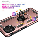For Samsung Galaxy A22 4G Shockproof TPU + PC Protective Case with 360 Degree Rotating Holder(Rose Gold)