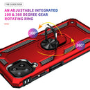For Samsung Galaxy A22 4G Shockproof TPU + PC Protective Case with 360 Degree Rotating Holder(Red)