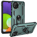 For Samsung Galaxy A22 4G Shockproof TPU + PC Protective Case with 360 Degree Rotating Holder(Dark Green)