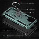For Samsung Galaxy A22 4G Shockproof TPU + PC Protective Case with 360 Degree Rotating Holder(Dark Green)