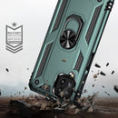 For Samsung Galaxy A22 4G Shockproof TPU + PC Protective Case with 360 Degree Rotating Holder(Dark Green)