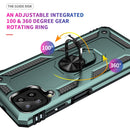 For Samsung Galaxy A22 4G Shockproof TPU + PC Protective Case with 360 Degree Rotating Holder(Dark Green)
