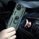 For Samsung Galaxy A22 4G Shockproof TPU + PC Protective Case with 360 Degree Rotating Holder(Dark Green)