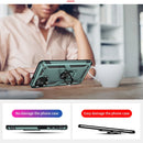 For Samsung Galaxy A22 4G Shockproof TPU + PC Protective Case with 360 Degree Rotating Holder(Dark Green)