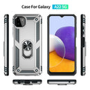 For Samsung Galaxy A22 5G Shockproof TPU + PC Protective Case with 360 Degree Rotating Holder(Silver)