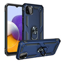For Samsung Galaxy A22 5G Shockproof TPU + PC Protective Case with 360 Degree Rotating Holder(Blue)