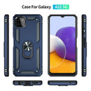 For Samsung Galaxy A22 5G Shockproof TPU + PC Protective Case with 360 Degree Rotating Holder(Blue)