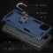 For Samsung Galaxy A22 5G Shockproof TPU + PC Protective Case with 360 Degree Rotating Holder(Blue)