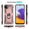 For Samsung Galaxy A22 5G Shockproof TPU + PC Protective Case with 360 Degree Rotating Holder(Rose Gold)