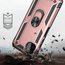 For Samsung Galaxy A22 5G Shockproof TPU + PC Protective Case with 360 Degree Rotating Holder(Rose Gold)