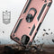 For Samsung Galaxy A22 5G Shockproof TPU + PC Protective Case with 360 Degree Rotating Holder(Rose Gold)