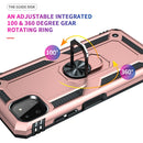 For Samsung Galaxy A22 5G Shockproof TPU + PC Protective Case with 360 Degree Rotating Holder(Rose Gold)