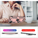 For Samsung Galaxy A22 5G Shockproof TPU + PC Protective Case with 360 Degree Rotating Holder(Rose Gold)