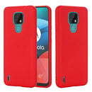 For Motorola Moto E7 2020 Pure Color Liquid Silicone Shockproof Full Coverage Case(Red)